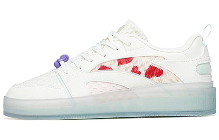 

Кроссовки ANTA Skateboard Shoes Women's Low-Top Ivory White/Classic Red/Ice Pink Blue