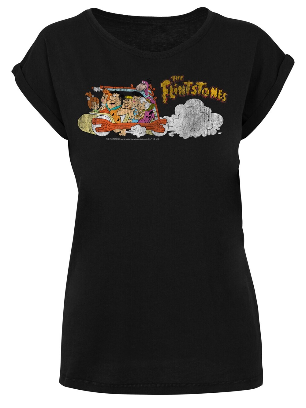 

Рубашка F4Nt4Stic The Flintstones Family Car Distressed, черный