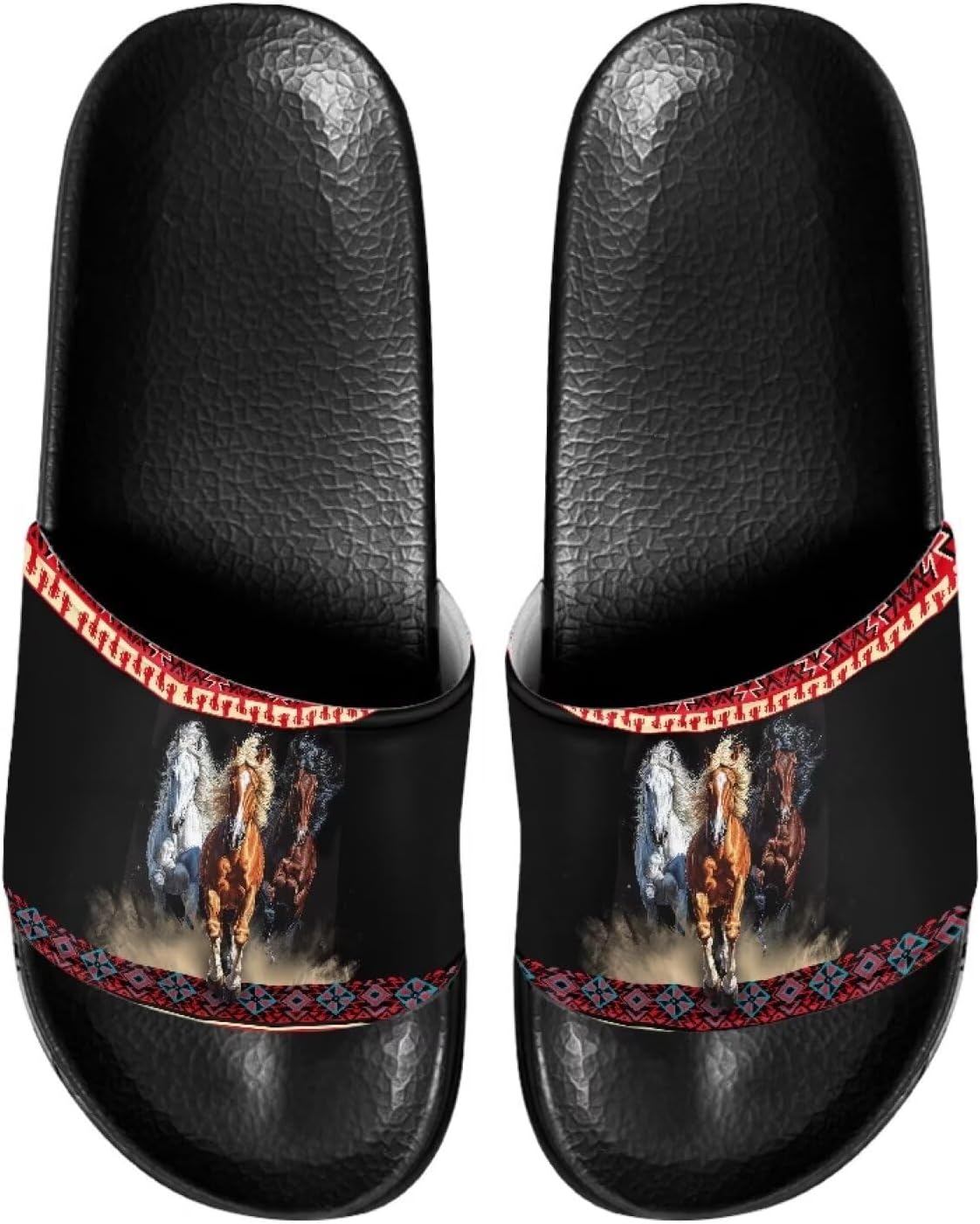 

Тапочки для женщин и мужчин, нескользящие, быстро сохнущие, для душа, сандалии для ванной Judentidos, Southwest Native American Navajo Aztec Horse