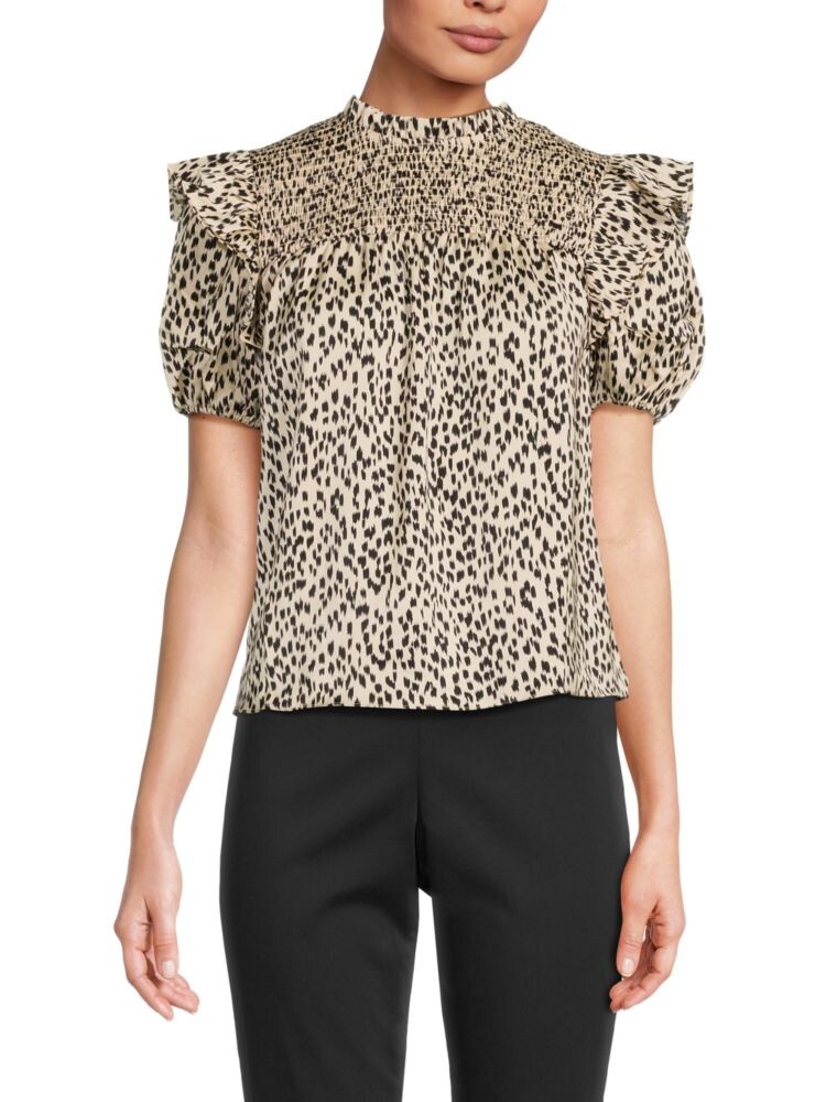 

Топ со сборками с животным принтом Endless Rose, бежевый