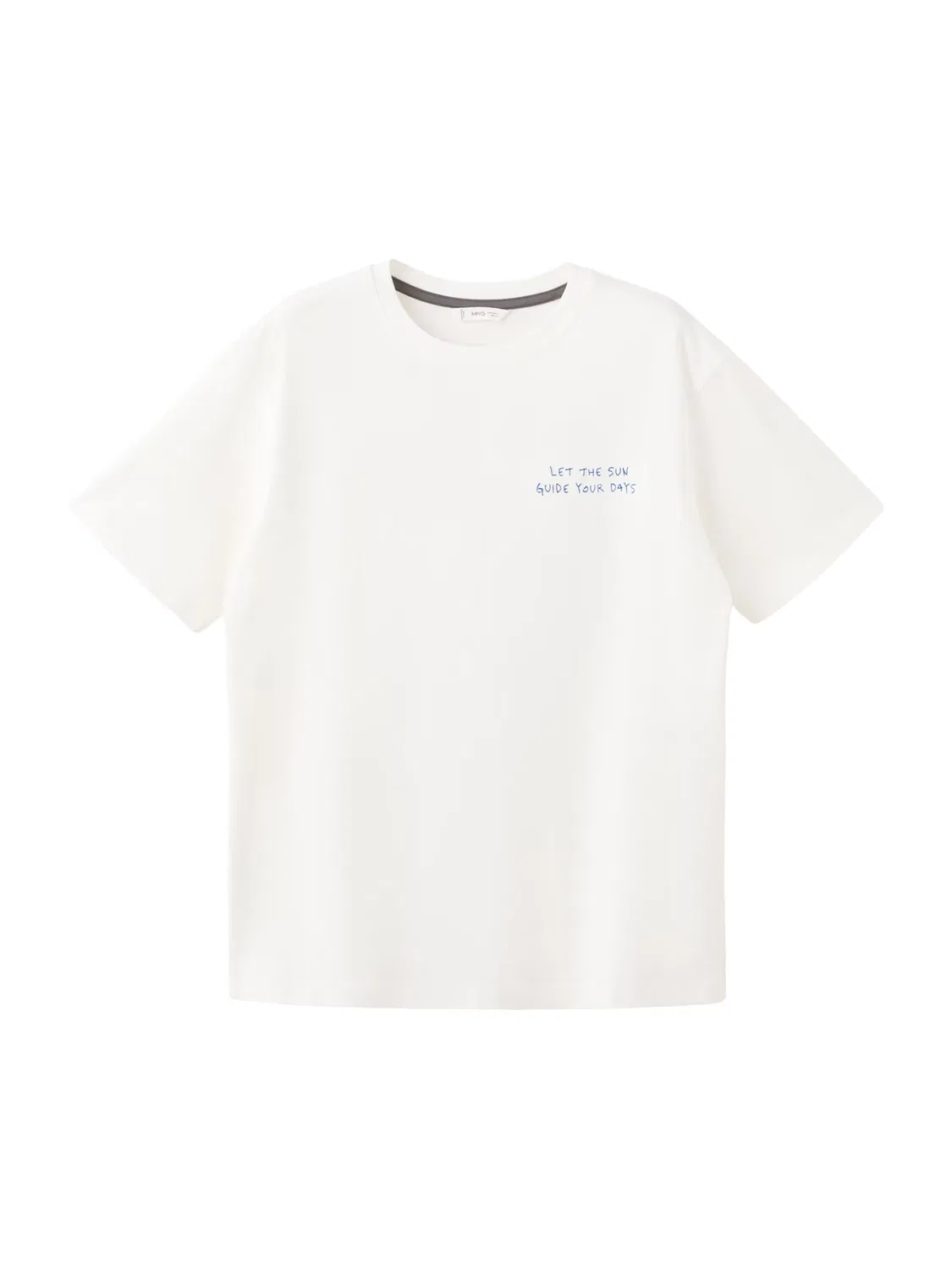 Футболка 'WORRIES' Mango Teen, Off White