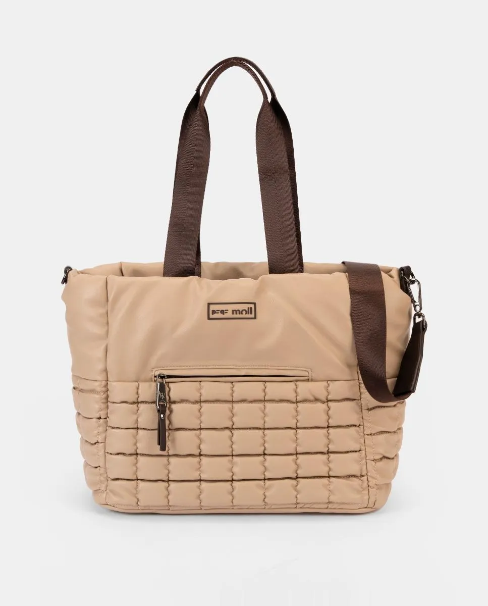

Стеганая сумка со сборками и двумя ручками Pepe Moll, кремовый