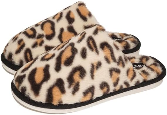 

Зимние женские пушистые тапочки-шлепанцы, мягкие и удобные, с эффектом памяти, противоскользящие, домашние, повседневные, в леопардовом стиле Hchctry, слоновая кость