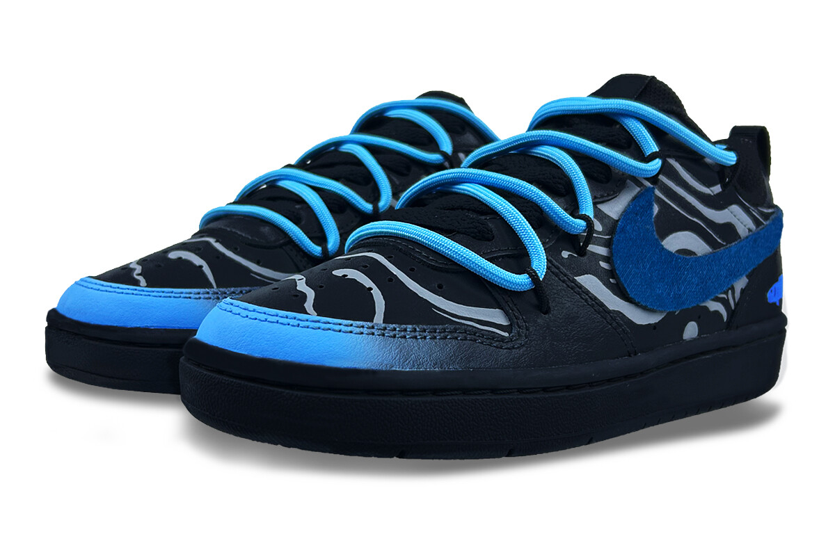 

Кроссовки Nike Court Borough Skateboarding Shoes Women's Low-top Black/Blue/Silver, черный