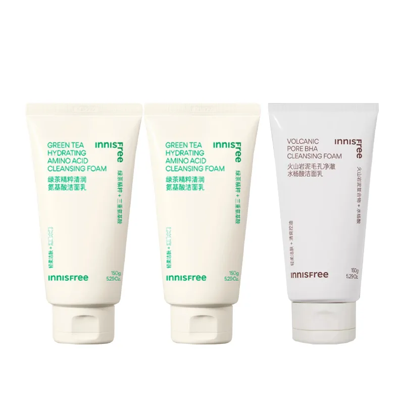 Гель для умывания Innisfree — Очищающее средство унисекс, New Green Tea Cleanser * + New Volcanic Cleanser, 150 г — фото 3