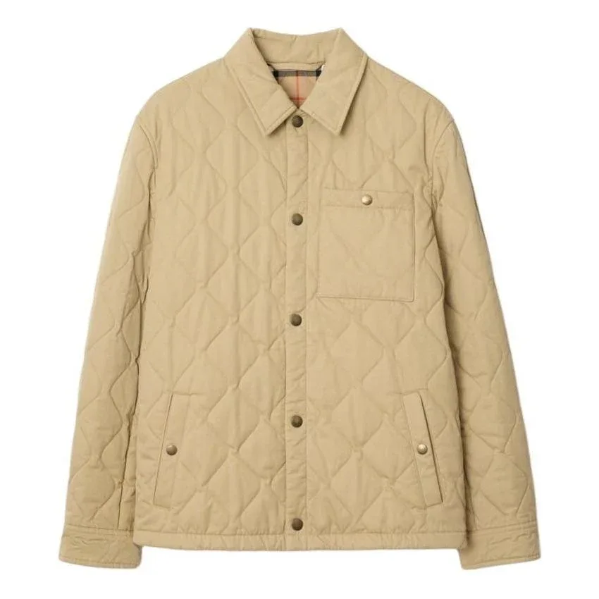 Куртка Burberry 25 стеганая габардиновая с длинными рукавами, бежевая