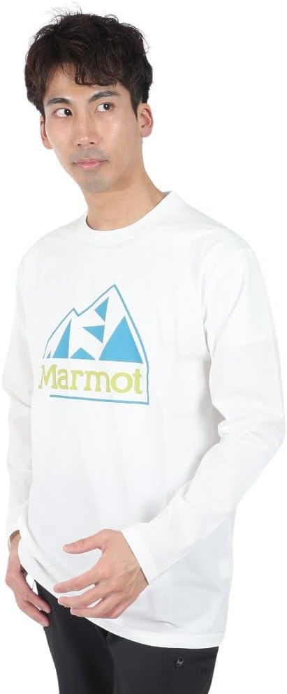 

Мужская футболка с классическим логотипом и удлиненным рукавом Marmot, белый