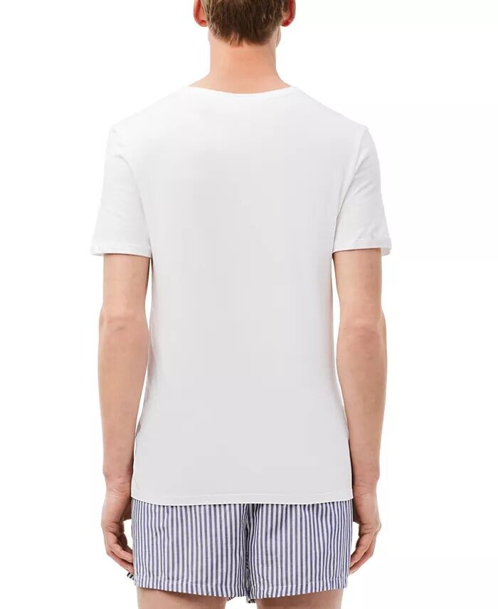 Футболки Lacoste, мужские, облегающие, белые — фото 2