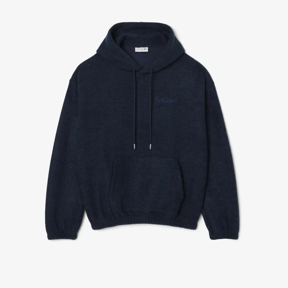 Мужское худи-пуловер Paris Pack из фланели, тёмно-синее, от Lacoste — фото 4