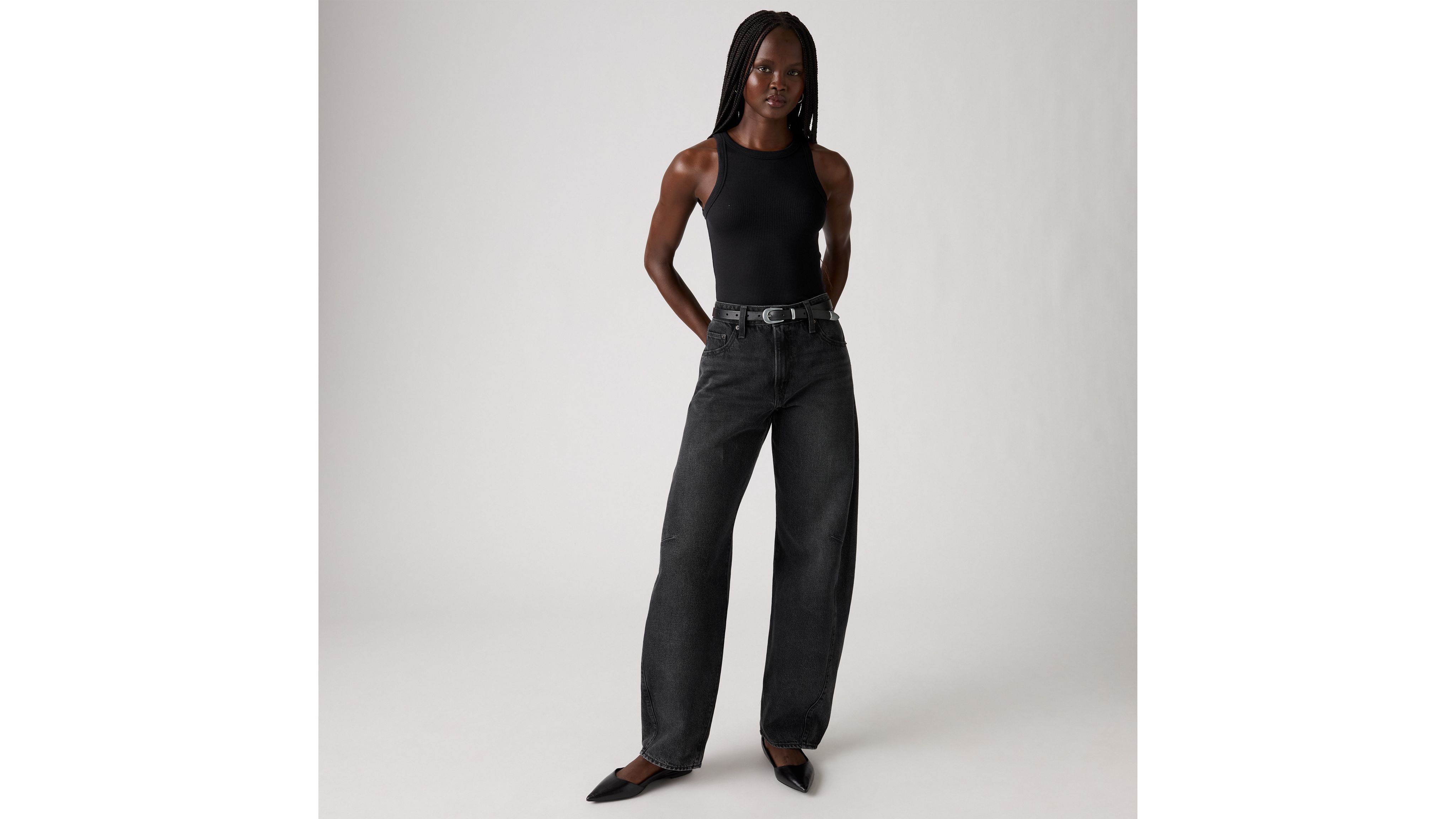 

Женские джинсы Baggy Dad Barrel Levi's, Rebel Edge - Black