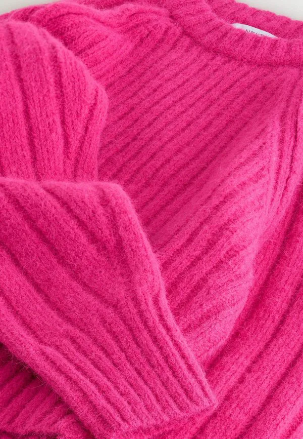 Свитер свободного кроя с круглым вырезом Next, Bright Pink — фото 3