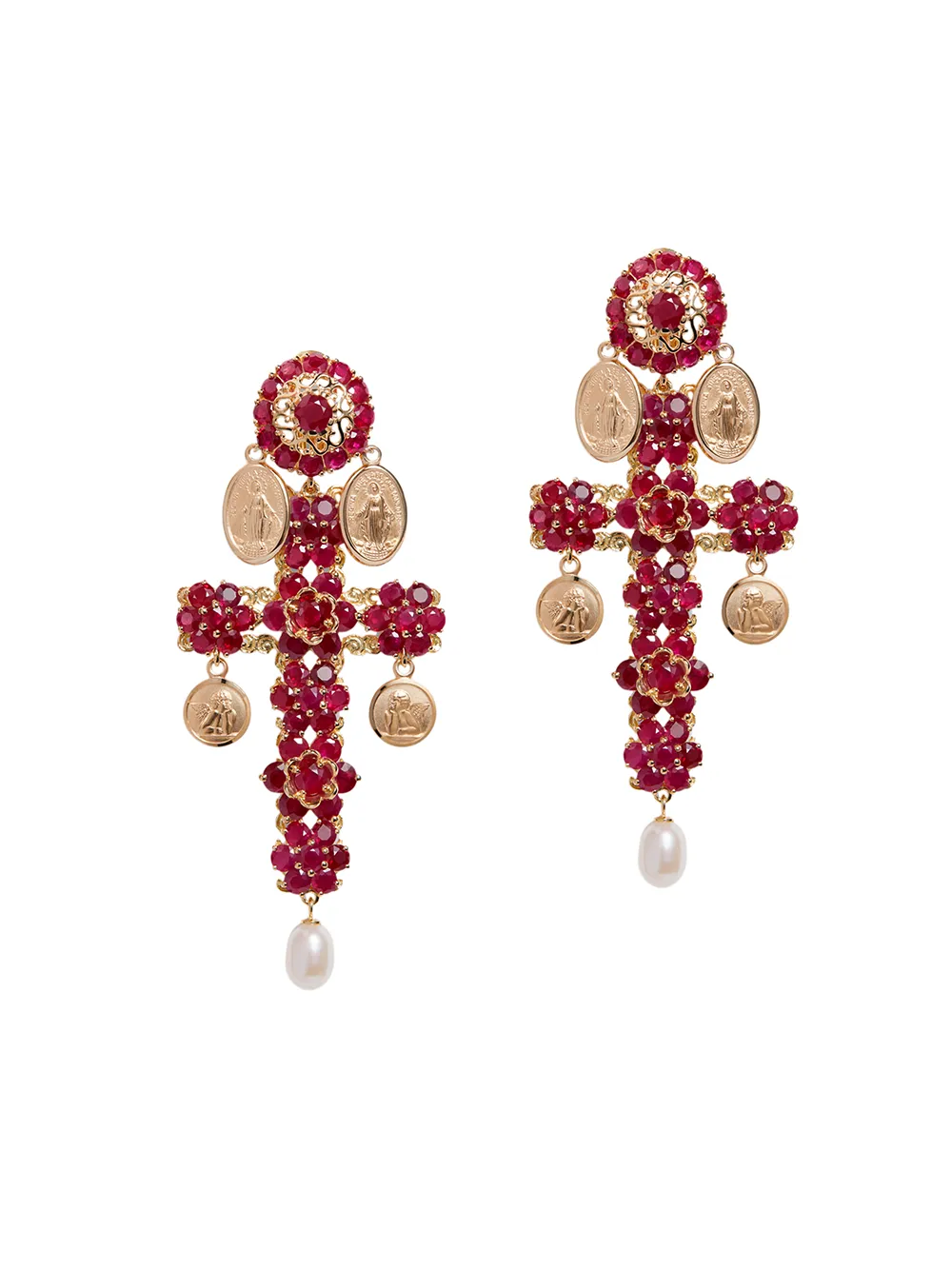 

Серьги-клипсы Family в форме крестов DOLCE & GABBANA, золотой