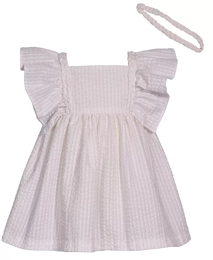 

Платье для девочки с рукавами-крылышками из ткани в рубчик Bonnie Baby