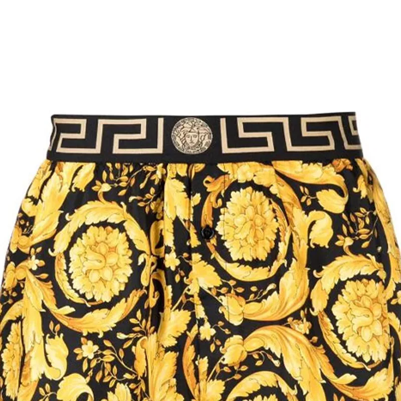 Шорты с принтом Barocco VERSACE желтые — фото 4