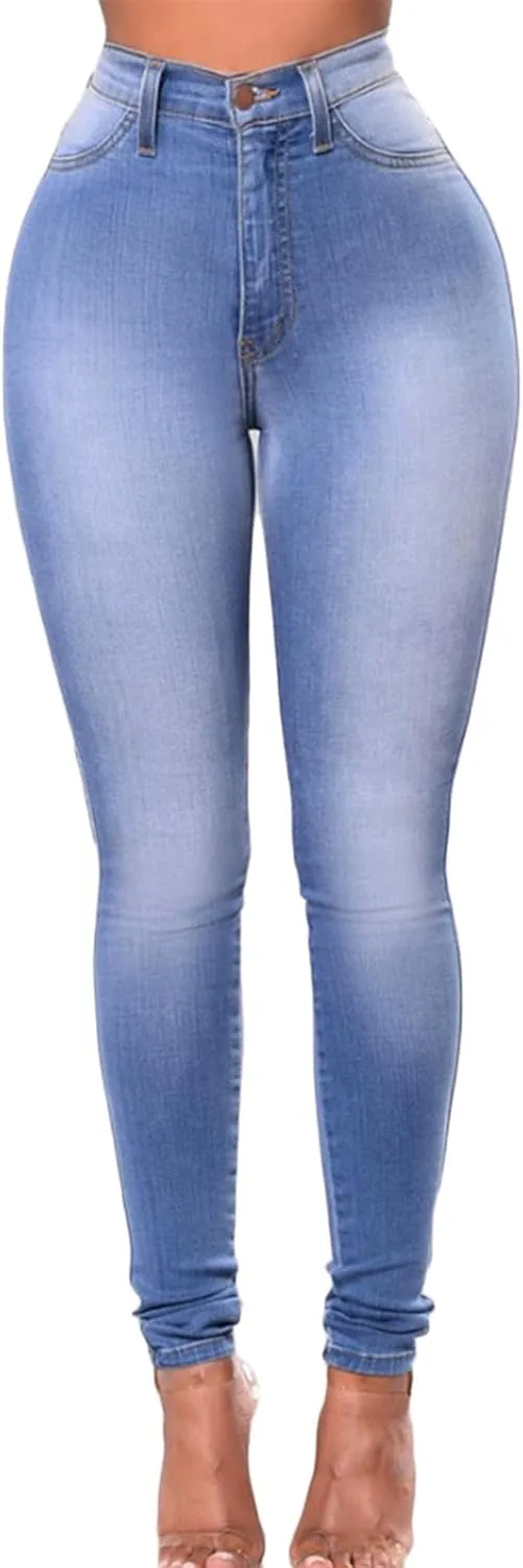 

Andongnywell Plus Size джинсы женские High Waisted Slim-fit