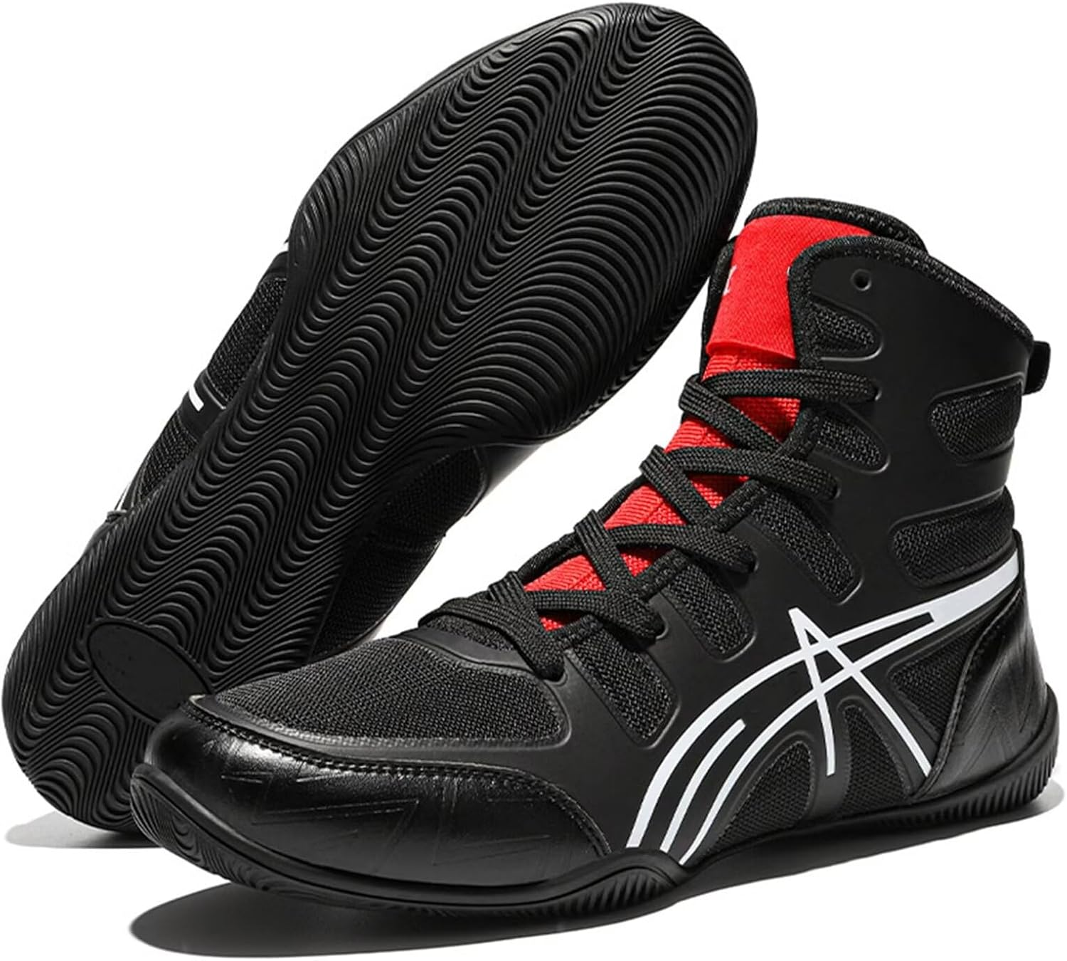 

Боксерские кроссовки HusSeN для мужчин, тренировочные кроссовки, легкие и дышащие, для боевых тренировок, противоскользящие, для борьбы, молодежные тренировочные обувь для борьбы, черный