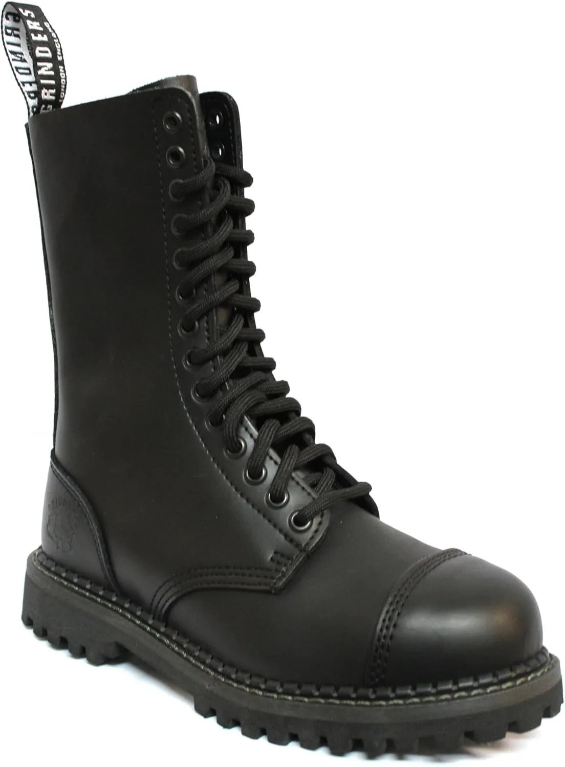 Ботинки Grinders Herald Unisex Ranger из черной кожи с металлическими носками и 14 женскими туфлями-штанами — фото 2