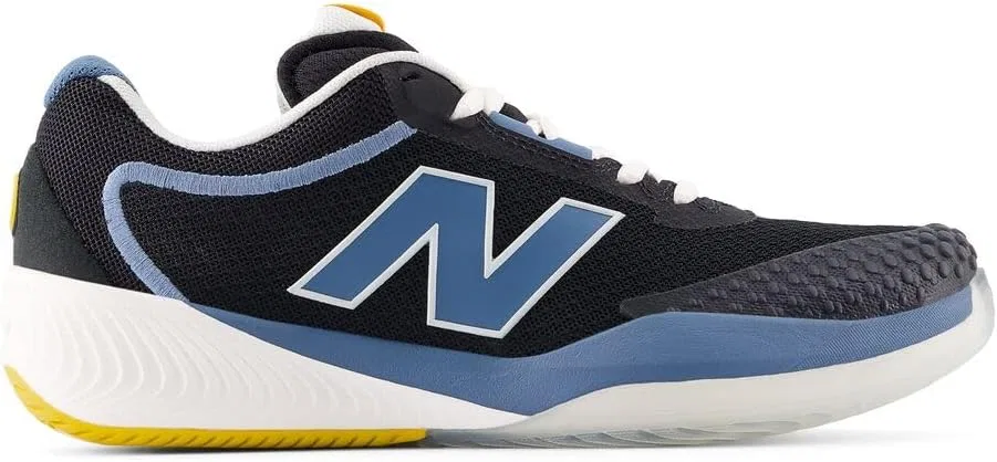 Кроссовки теннисные New Balance FuelCell 996 V6, Black/Blue Gemstone/Apollo Gold — фото 3