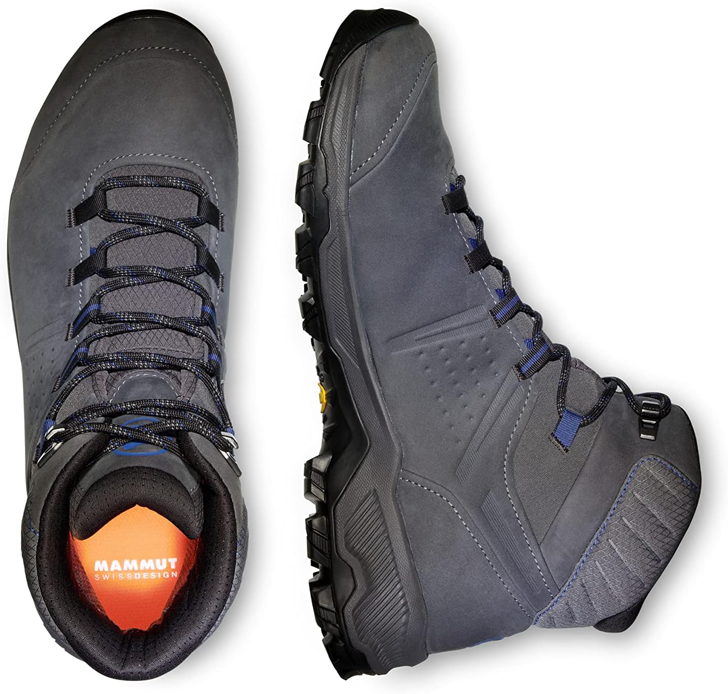 Мужские походные ботинки Mammut Mercury IV Low GTX, титан-ярко-красный, подошва Vibram, 3D мемо-пена, комфорт для дневных походов, серый — фото 3
