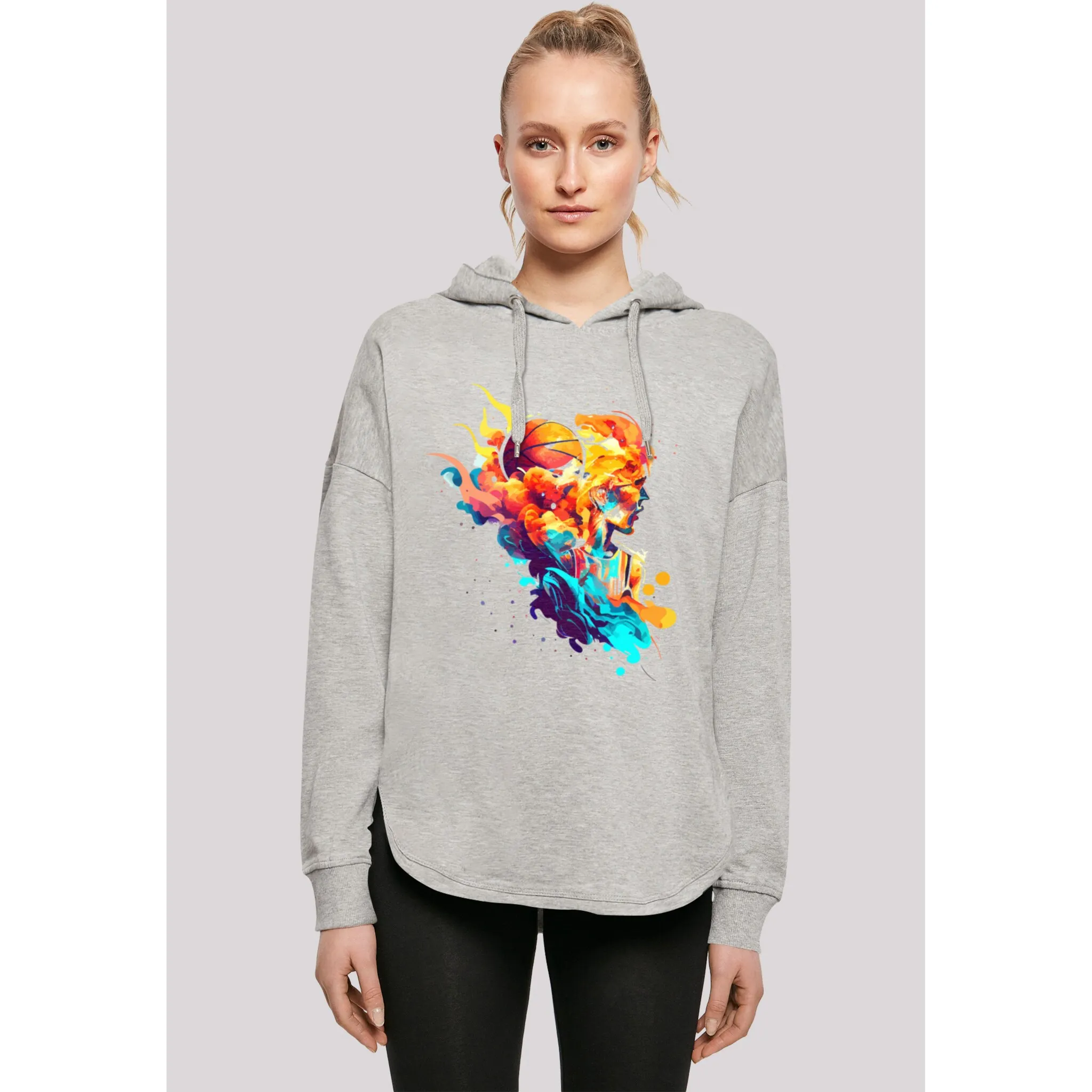 

Толстовка F4NT4STIC "Basketball Sport Player OVERSIZE HOODIE", принт, серый