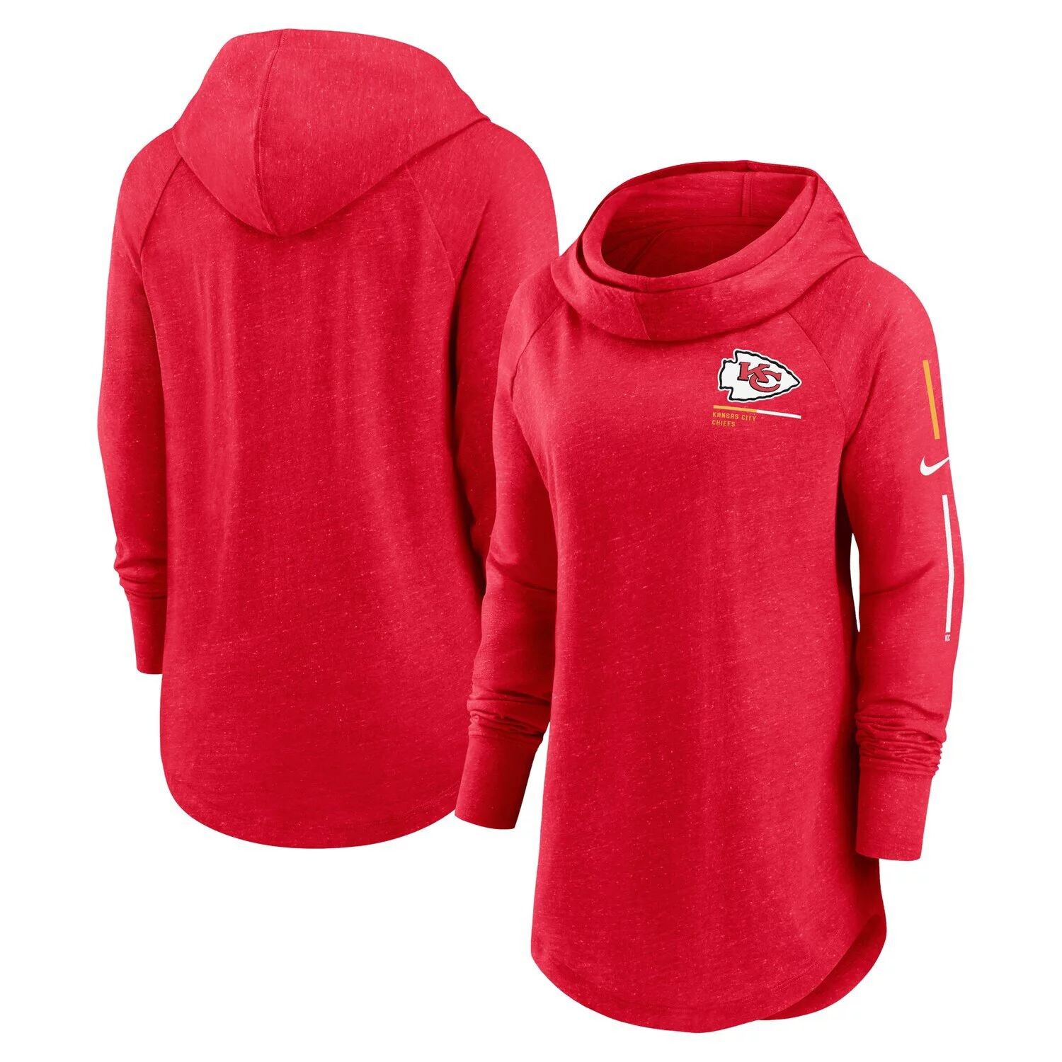 Женский пуловер с капюшоном Nike Red Kansas City Chiefs Minimal Statement реглан с воротником-воронкой Nike