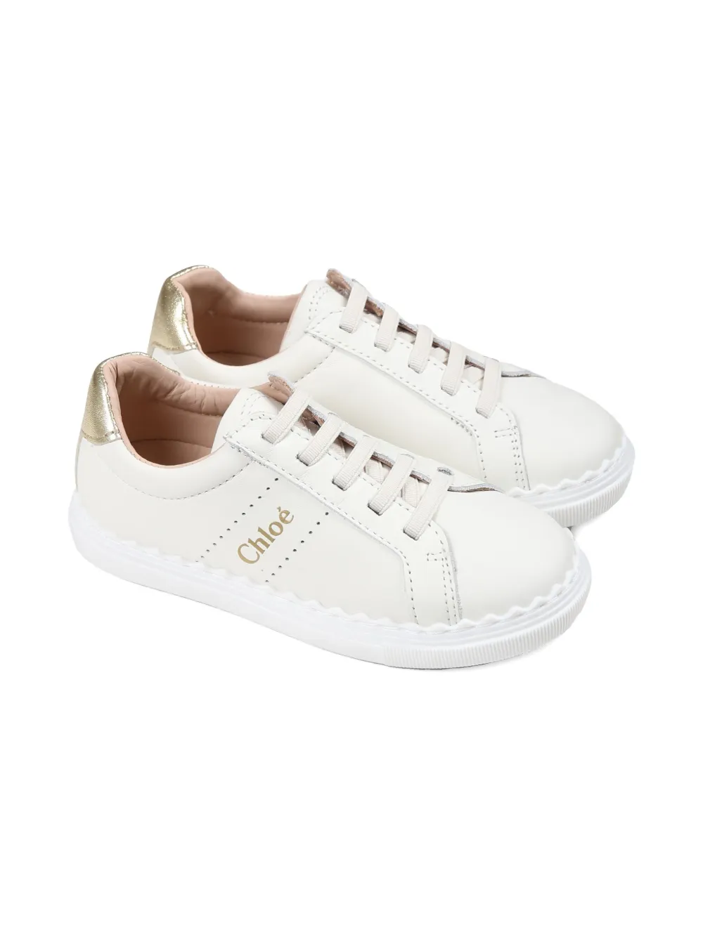 

Кожаные кроссовки Chloé Kids, белый