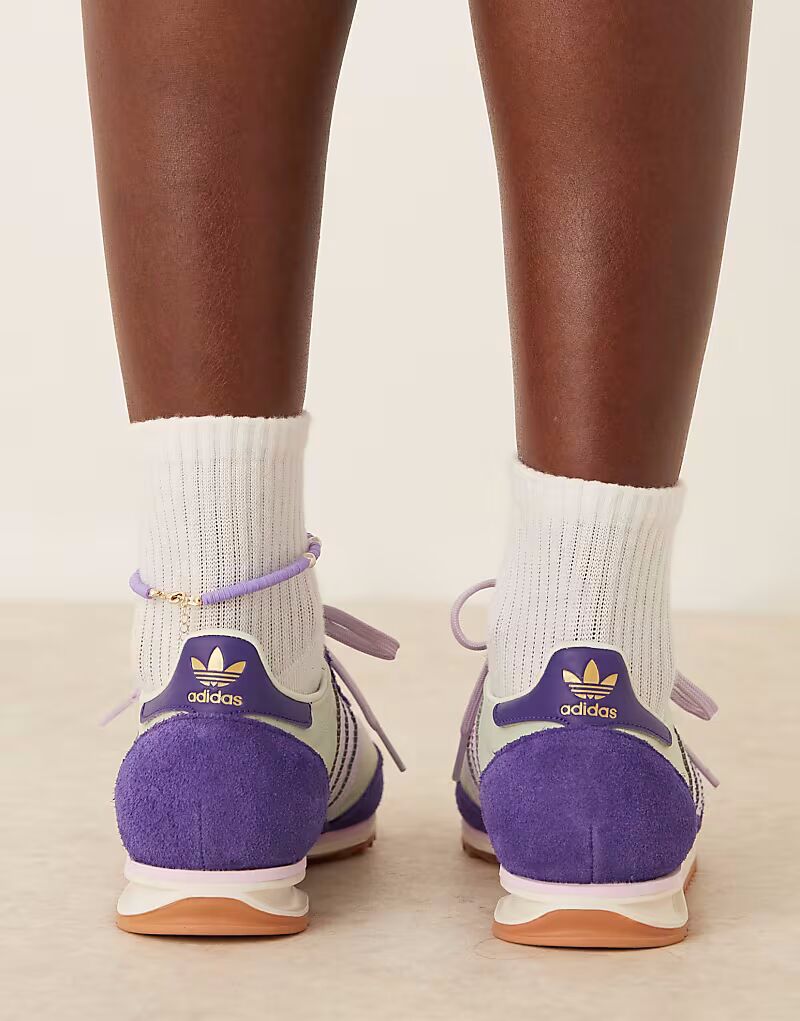 Кроссовки Adidas Originals SL 72 OG светло-синего и сиреневого цветов — фото 3