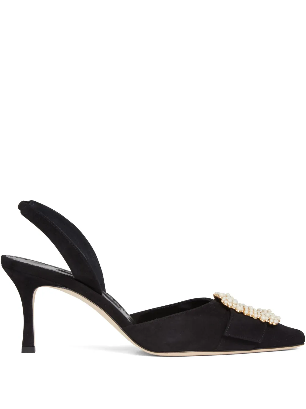 Туфли Gibsli 70 с ремешком на пятке Manolo Blahnik, черный