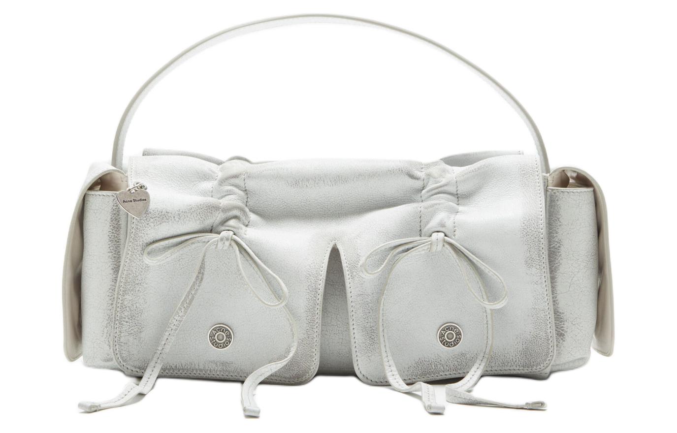 

Acne Studios Сумка через плечо из коровьей кожи для женщин, белая и серая