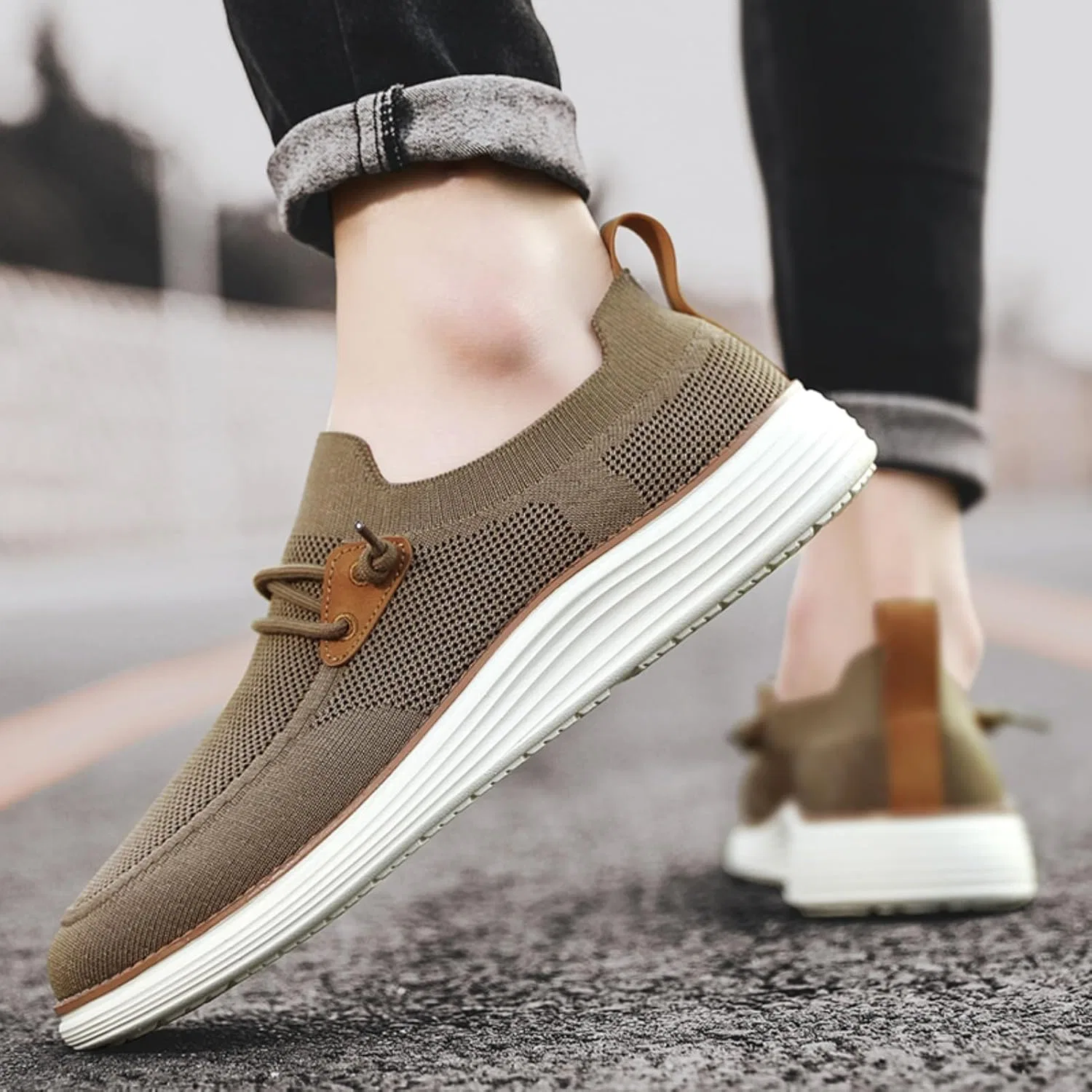Мокасины мужские повседневные FUNCOS Slip-On, коричневый — фото 3