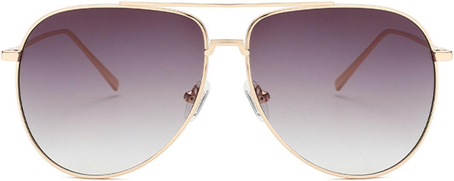 

Ретро-солнцезащитные очки-пилот для женщин и мужчин, классические солнцезащитные очки с двойной перемычкой, винтажный стиль, защита от УФ-излучения UV400 mincl, Gradient Grey