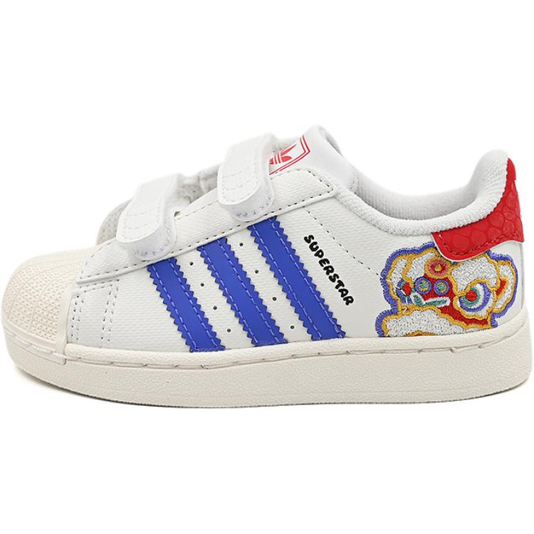 

Кроссовки Superstar Low Top для малышей Adidas Originals, белый/синий