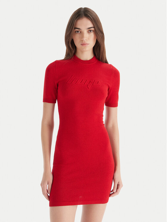 

Вязаное платье slim fit Sbloggy 50543324 Hugo, красный