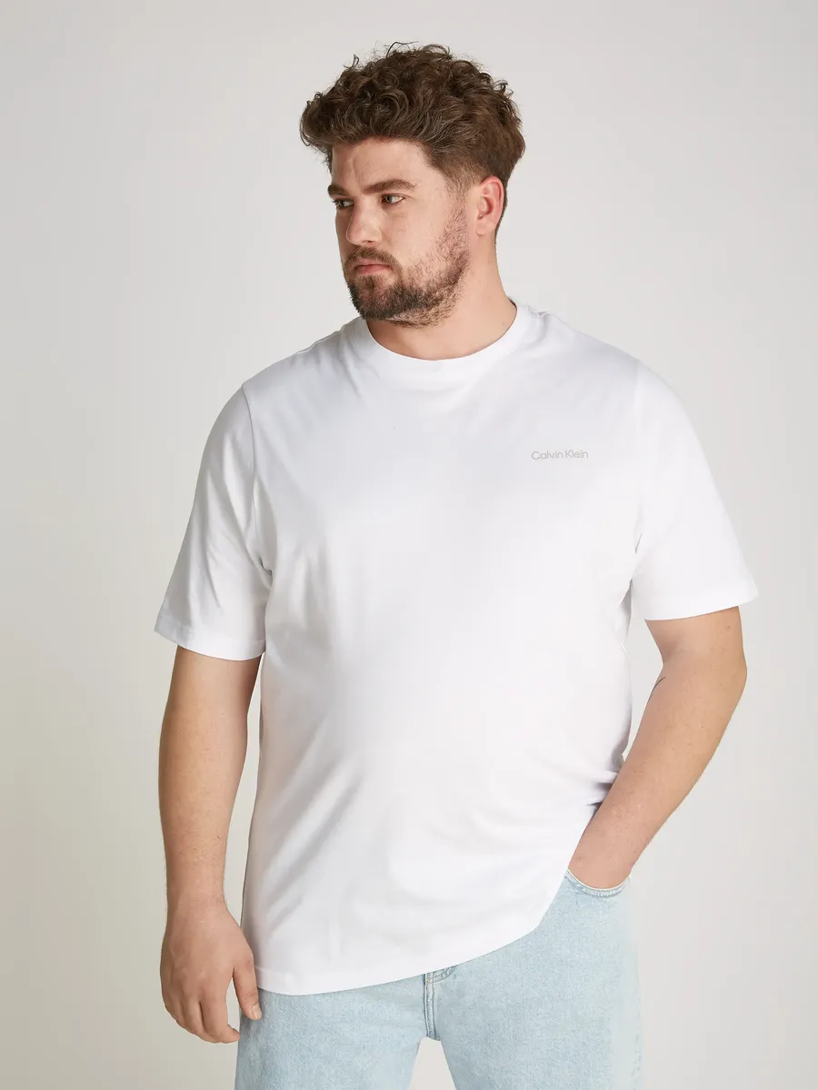 

Футболка Calvin Klein Big&Tall "BT_ENLARGED BACK LOGO T-SHIRT", больших размеров с фирменной этикеткой, белый