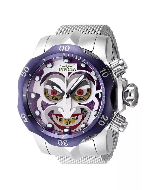 

Мужские кварцевые многофункциональные часы 48168 Venom красного, зеленого, фиолетового цвета с циферблатом из старинного серебра Invicta, silver