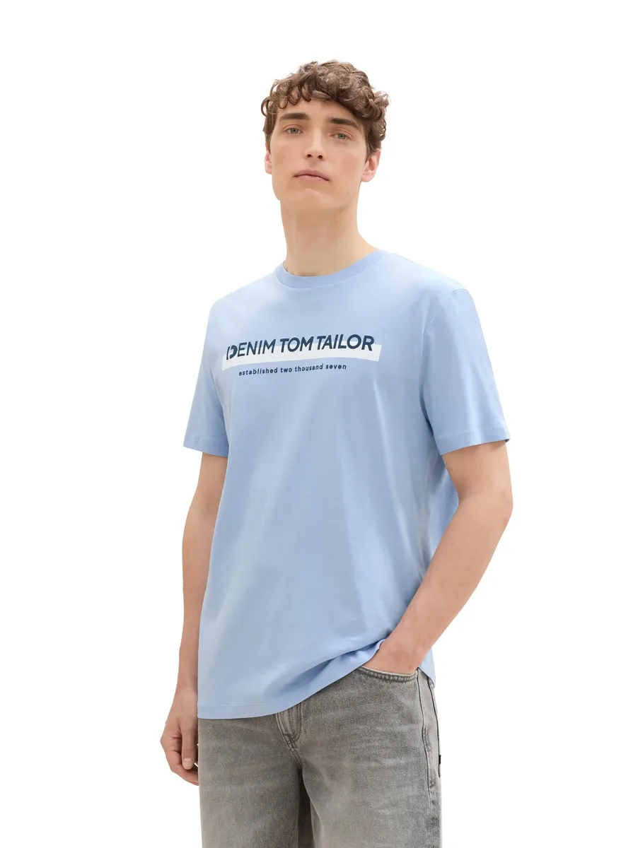 

Джинсовая футболка TOM TAILOR с логотипом спереди Tom Tailor Denim, цвет Brunnera Blue