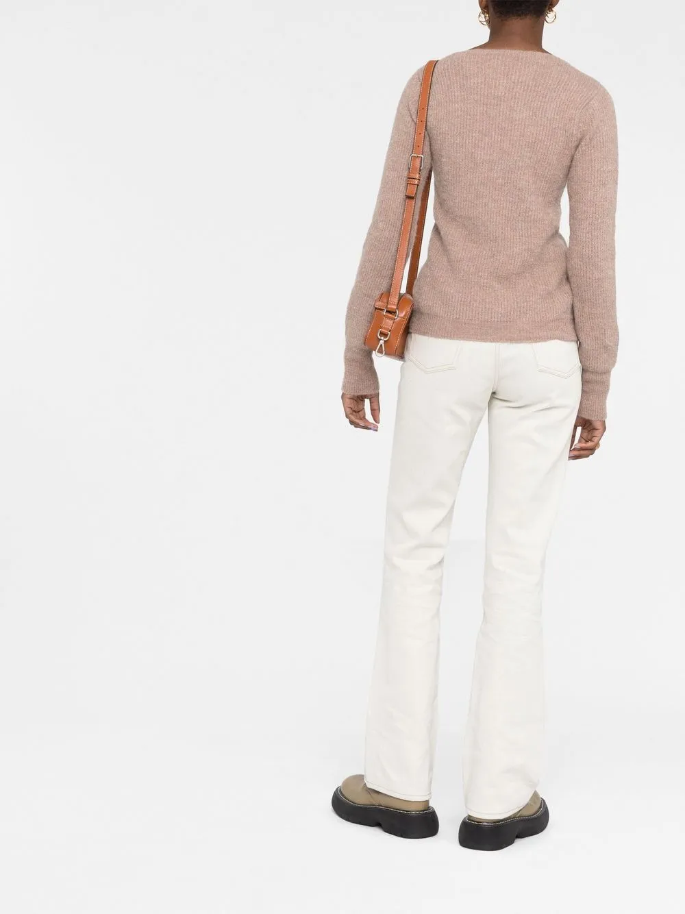 Кардиган Le Maille Pau асимметричного кроя JACQUEMUS, коричневый — фото 4