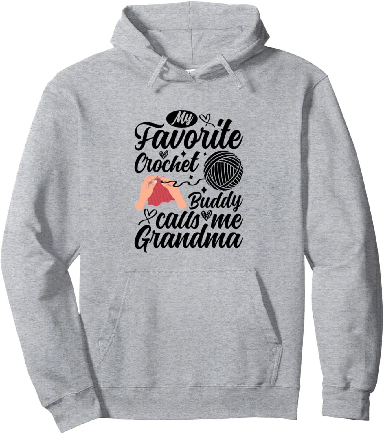 

Моя любимая подруга по вязанию крючком, называй меня бабушкой! Вязаная толстовка Crochet Grandma, серый
