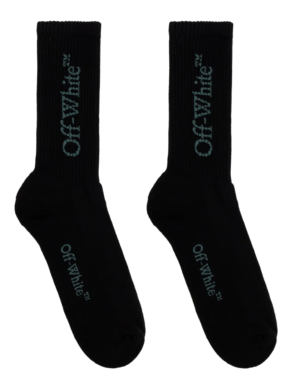 

Рифленые носки с вышитым логотипом OFF-WHITE, черный