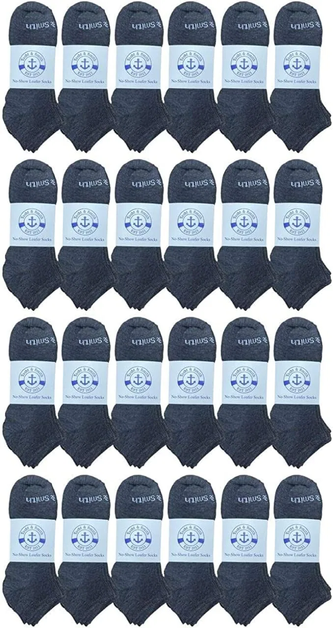 Yacht & Smith, 24 пары тонких, удобных, легких, дышащих спортивных носков оптом, 24 Pair Gray 6-8