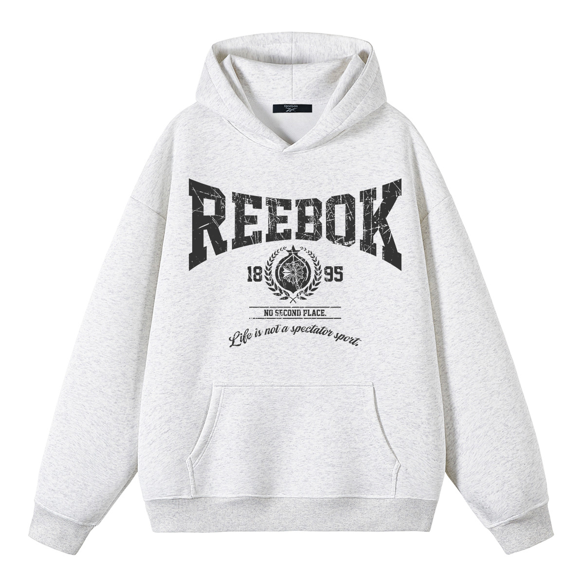 

Толстовки Unisex с капюшоном, средней плотности Reebok, белый heather серый[heavyweight thickened and fleece-lined]
