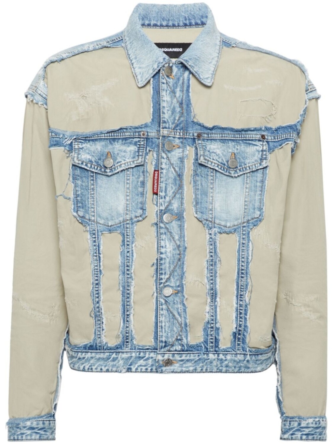 

DSQUARED2 джинсовая куртка с эффектом потертости, синий