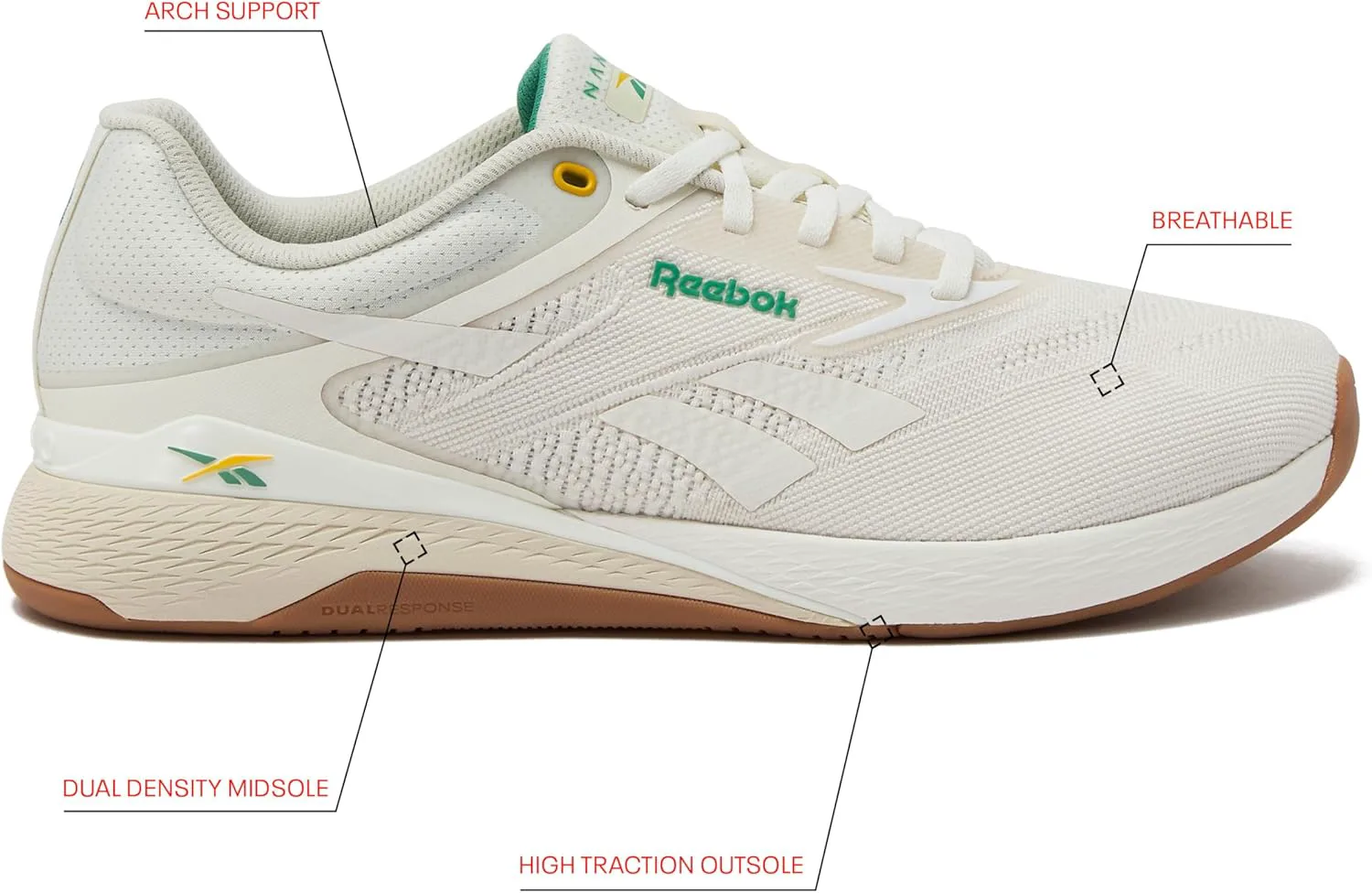 Мужские кроссовки Reebok Nano X5, для кросс-тренинга и легкого бега, зеленый — фото 2