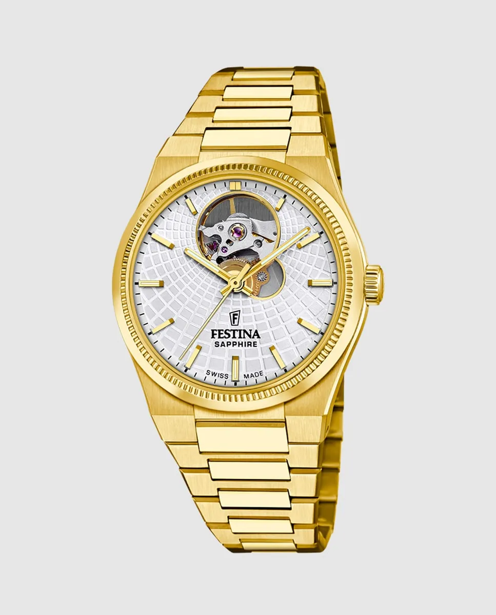 

F20064/1 швейцарские автоматические женские часы Rivé из золота и стали Festina, золото