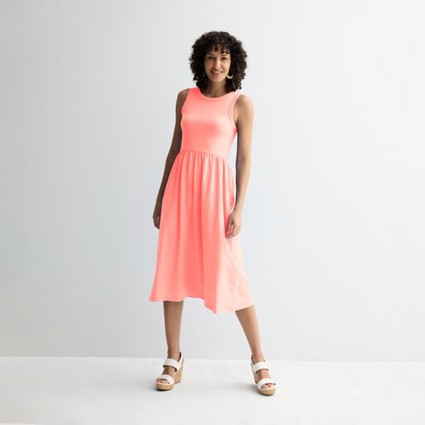 

Миниатюрное трикотажное платье из смешанной техники Sonoma Goods For Life, цвет peach frenzy