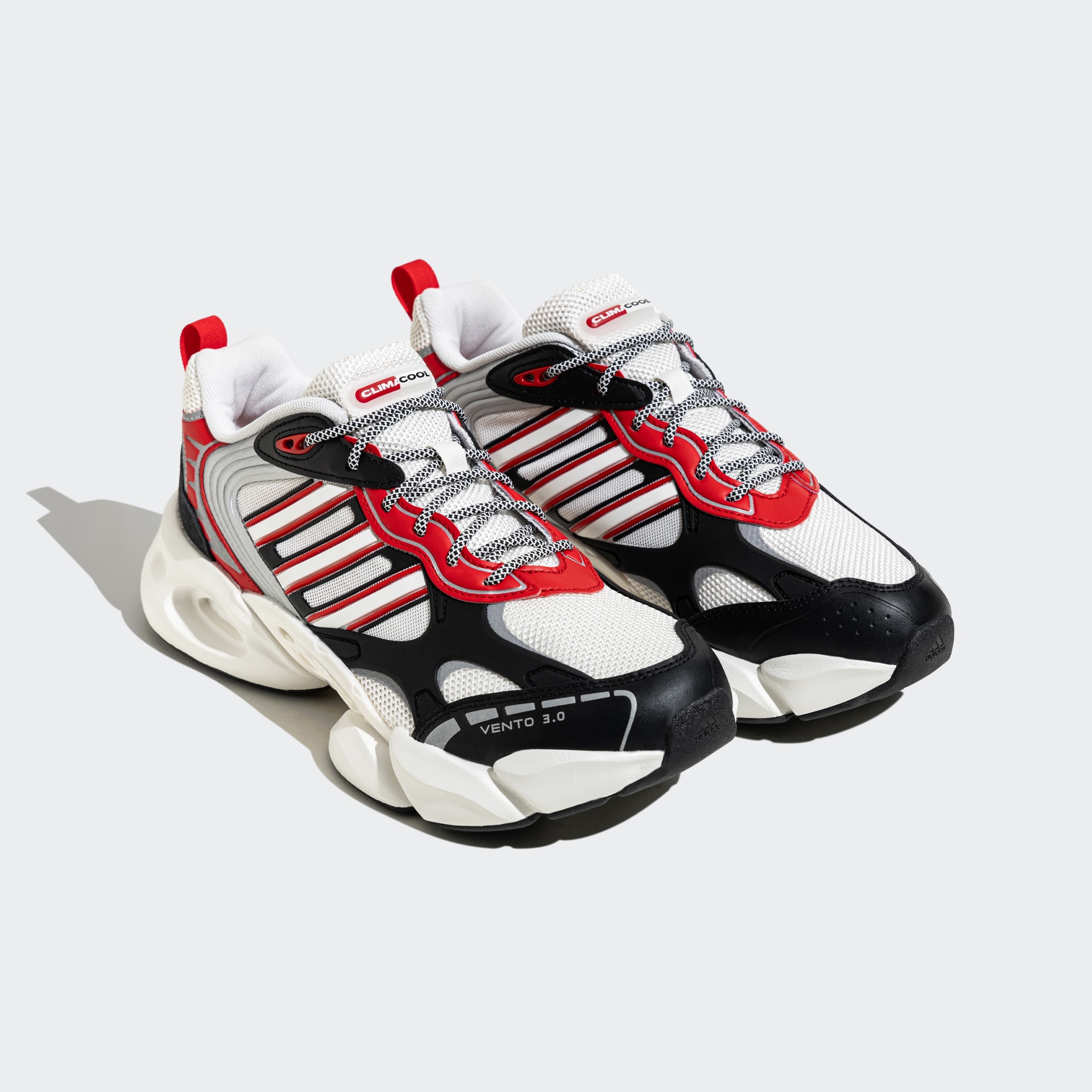 CLIMACOOL VENTO 3.0 Противоскользящие износостойкие низкие кроссовки для бега мужские белые красные черные Adidas, ярко-белый светло-алый черный номер 1 — фото 2
