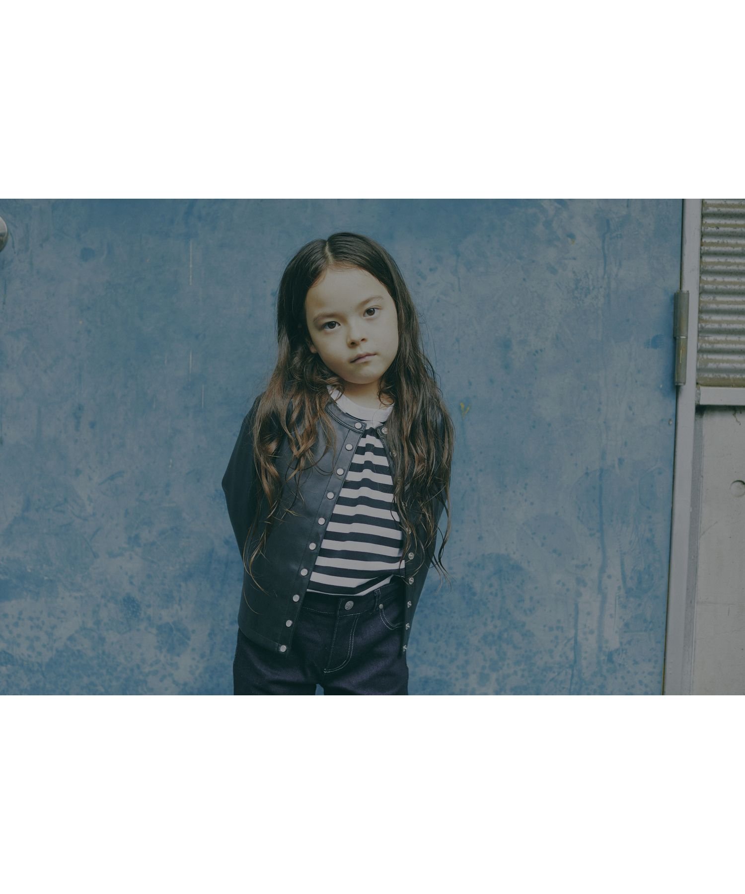 Детская хлопковая тонкая полосатая футболка с длинными рукавами Agnes b. ENFANT, Black — фото 3