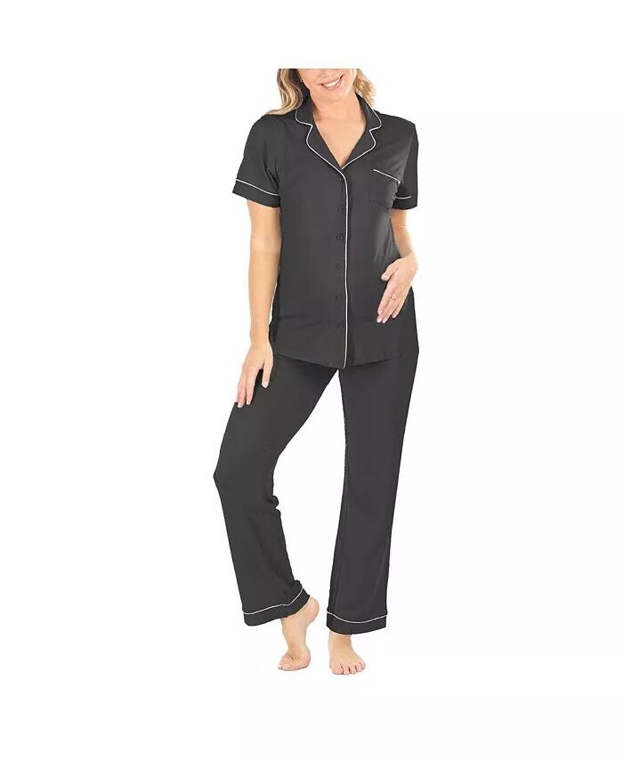 

Пижама из двух частей с коротким рукавом ANGEL MATERNITY, черный