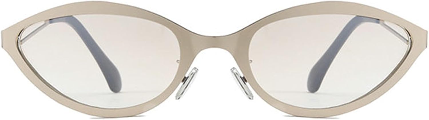 

Willochra Милые солнцезащитные очки в маленькой оправе овальной формы в стиле панк для женщин, роскошные ретро-очки в стиле «кошачий глаз» с металлическим оправой, классические модные очки для дам, C2