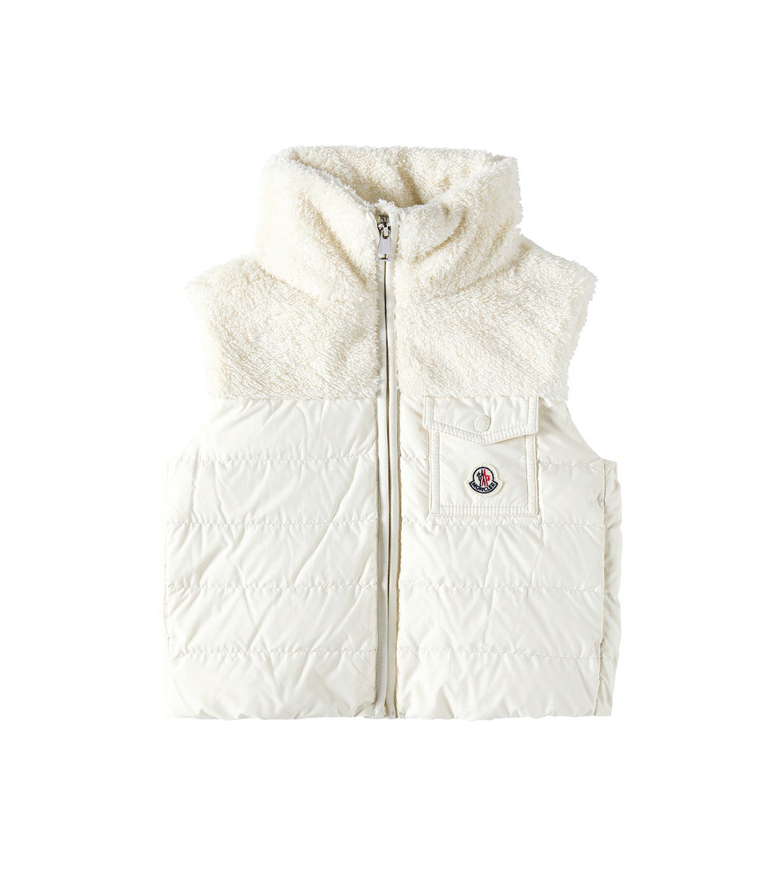 

Джинсовый жилет Jeromy с мехом Moncler Enfant, белый
